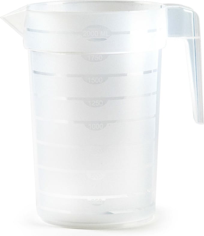 Plasticforte Waterkan/schenkkan - transparant - 2000 ML - kunststof