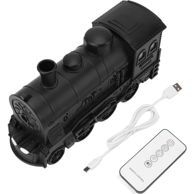 Aromatherapie Diffuser Luchtbevochtiger Treinvorm Kleurrijke LED-verlichting Afstandsbediening Essentiële Olie black