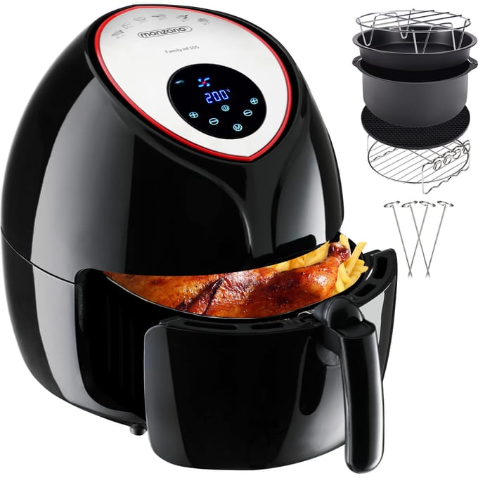 Heteluchtfriteuse 9in1 zwart 1850W met 9 accessoires