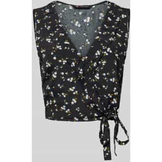 Korte wikkelblouse met bloemenmotief