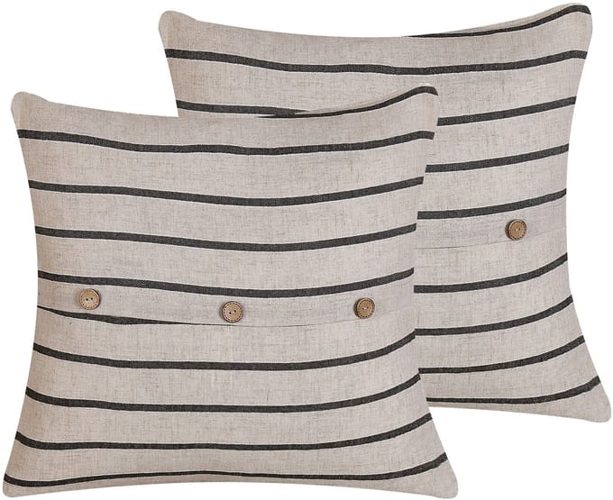 CYNARA - Sierkussen set van 2 - Zwart - 43 x 43 cm - Katoen