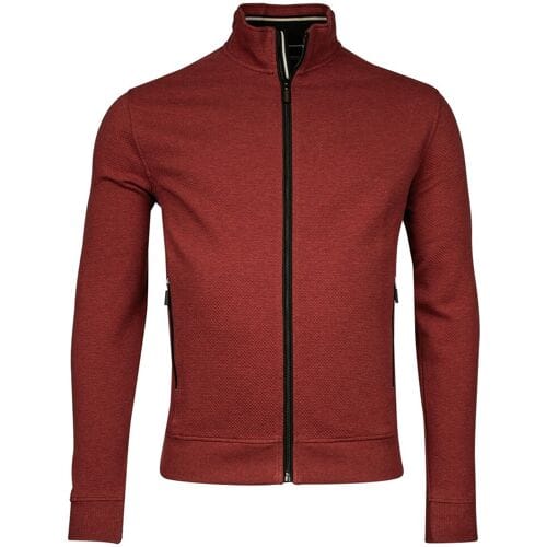 Baileys Vest Uni Color Waffle Texture Interlock Sweat Zip Deep Red / male