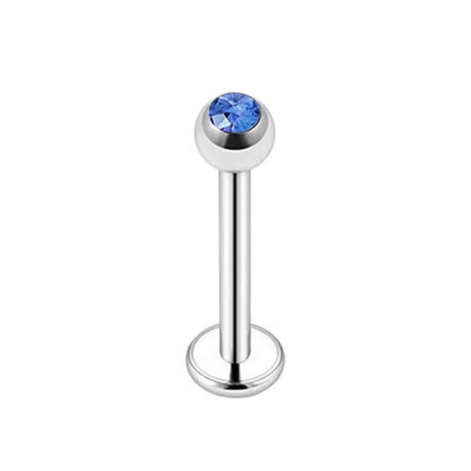 Zilver Met Steentje - Tragus / Helix / Labret Piercing