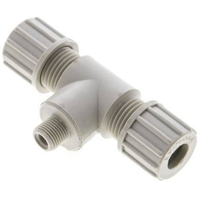10x8mm En G1/8'' PP T-Vormige Knelfitting Met Buitendraad 10 Bar