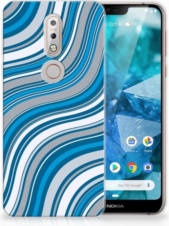 Nokia 7.1 TPU bumper Waves Blue