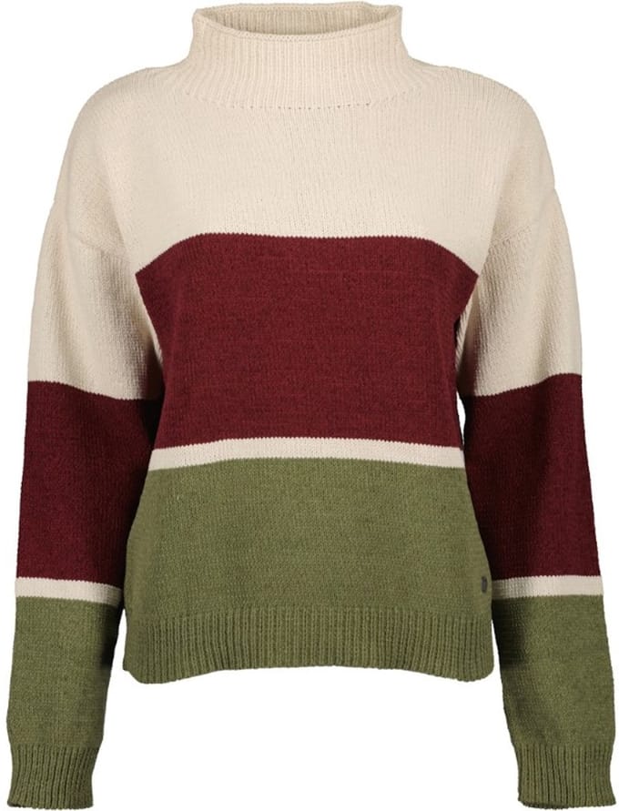 Blue Seven - Trui 248063 groen / rood / beige opst. Kraag - maat 40