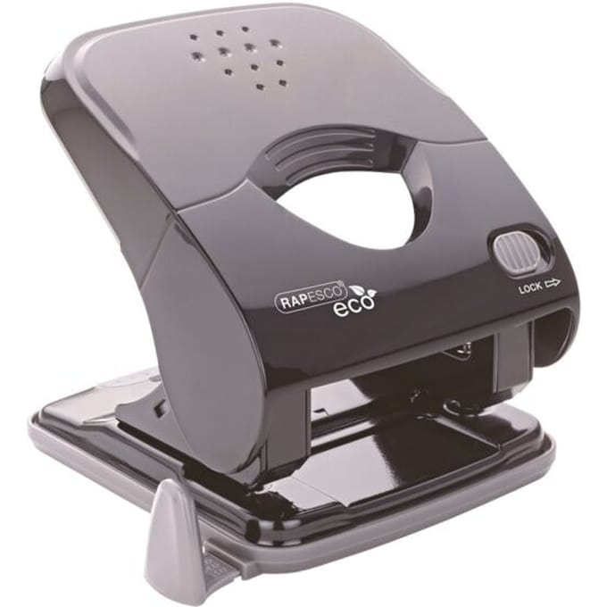 #Rapesco Perforator ECO X5 zwart 30 vel GermSavy40 Less effort + GermSavy