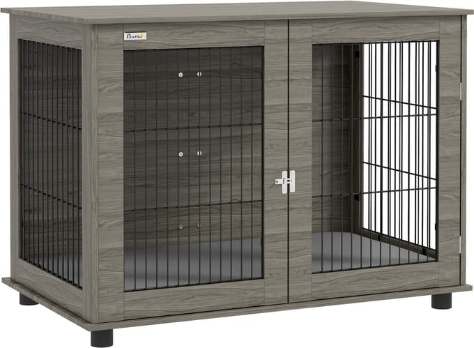 PawHut-Hondenbenchmeubel - Spaanplaat - 100x60x73,5cm - Grijs
