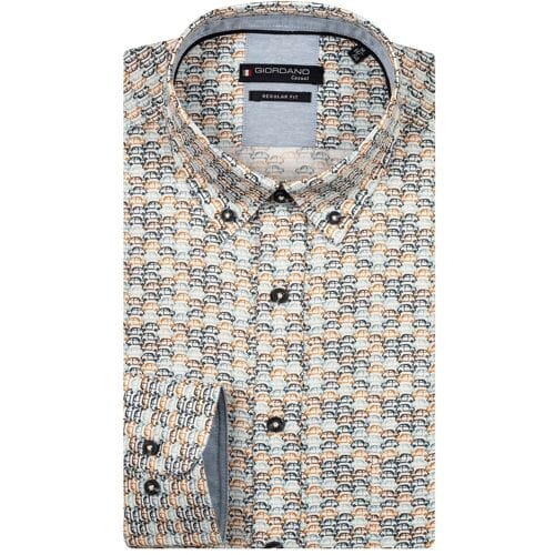 Giordano Overhemd Ivy Soft Oxford Cars Fantasy Pattern Navy-Multi / male