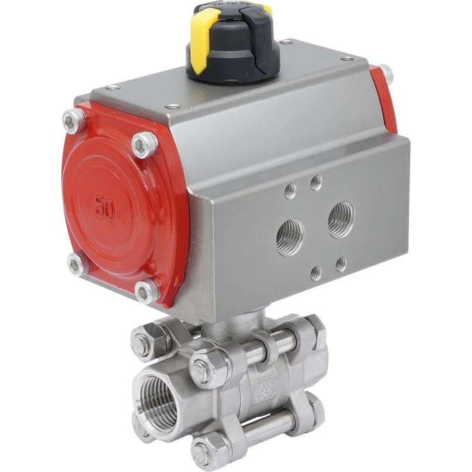 Rp 3/8'' 2-Weg Pneumatische RVS Kogelkraan Veer-Sluitend