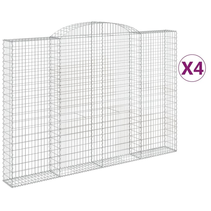vidaXL Schanskorven 4 st gewelfd 300x30x200/220 cm ijzer