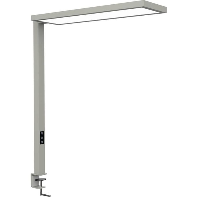 LED-clip-on tafellamp Maul MAULsenja, 87 W, 15150 lm, 2700-5700 K, direct/indirect licht, dimbaar, bewegings-/lichtsensor, aluminium, zilver