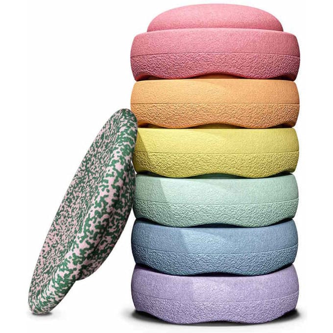 Stapelstein blush special rainbow pastel + balance board