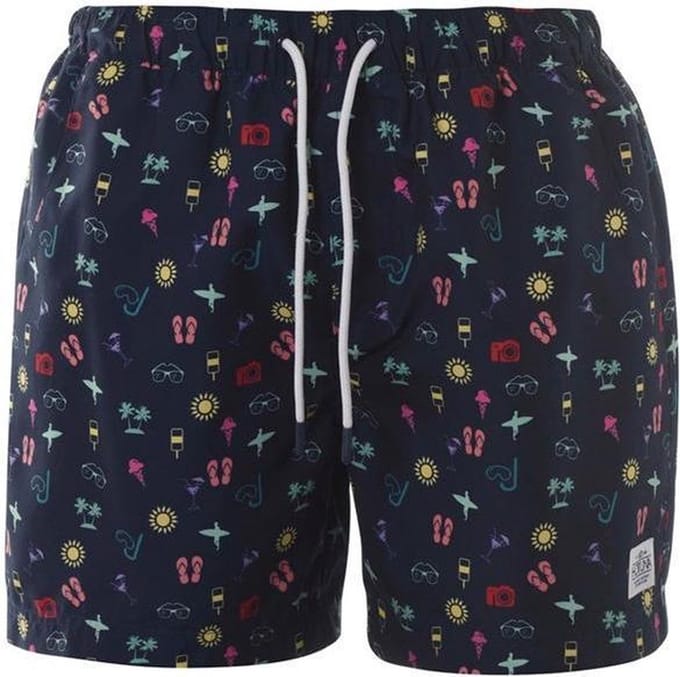 Hot Tuna Printed Zwemshort - Zwemshort - Heren - Maat L - Navy Scatter print