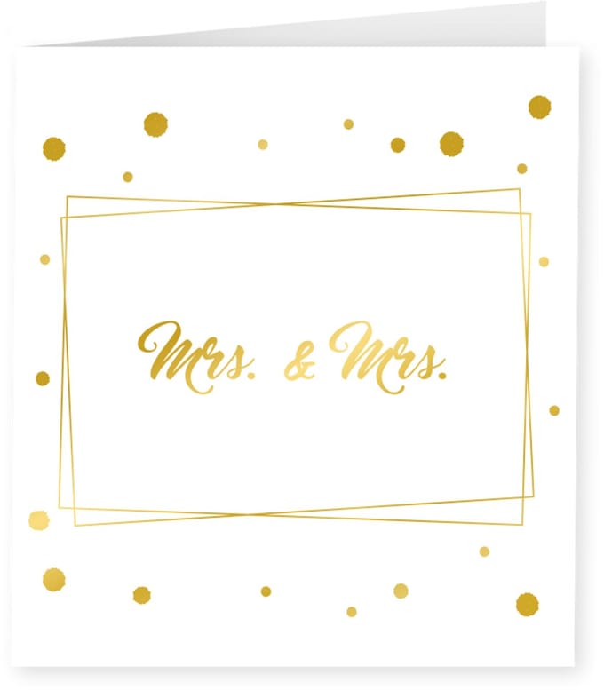 Gold white cards - Mrs & Mrs
