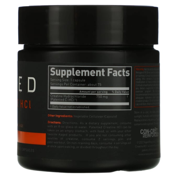 Kaged, Creatine, 750mg, 75 Veggie Capsules