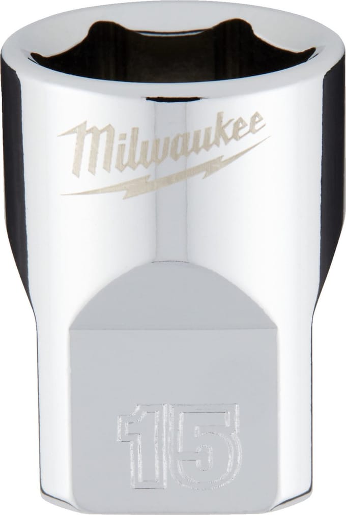 Milwaukee 3/8 Ratel Dop Metrisch Standaard 15 mm - 4932478345