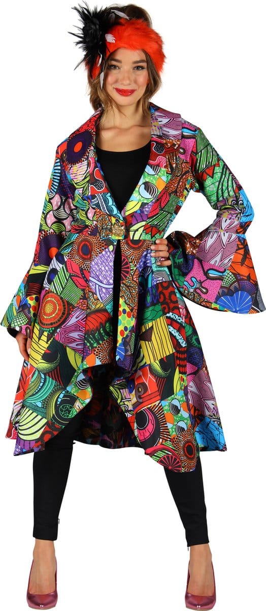 Carnavalsjas Dames - Inside Out - Twee In Een Jas - Verkleedkleren Vrouwen - Multicolor - Maat S