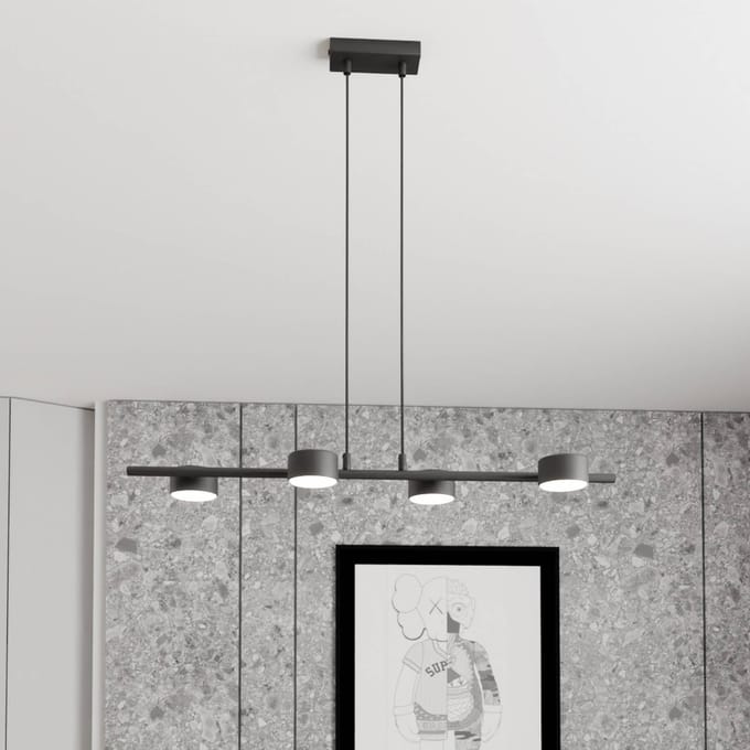 EMIBIG LIGHTING Plafondspot Sora, lengte 80 cm, metaal, 4-lamps.