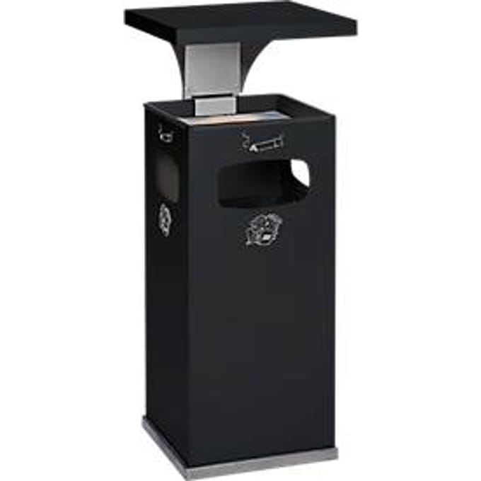 Combi-asbak B32, met dak, incl. binnenwerk, antraciet