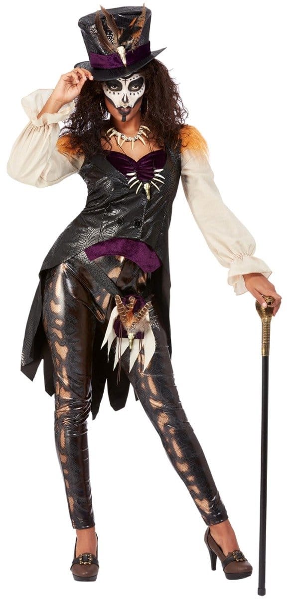 Smiffys - Deluxe Voodoo Witch Doctor Kostuum - M - Zwart