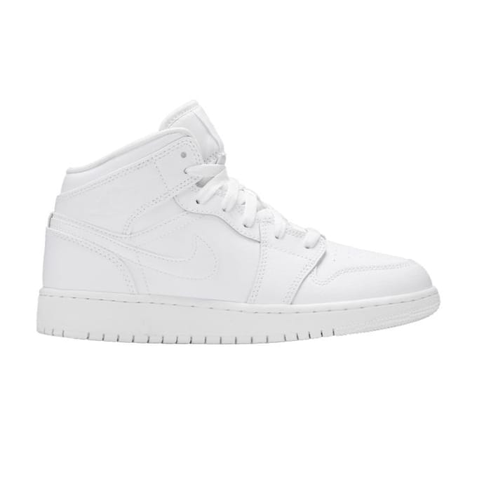 Jordan 1 Mid Triple Blanc (2020) (GS) 38.5 white