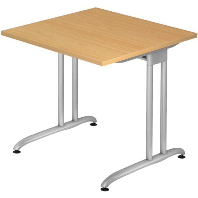 Bureautafel TARA, C-poot, rechthoek, B 800 x D 800 x H 720 mm, beukenpatroon