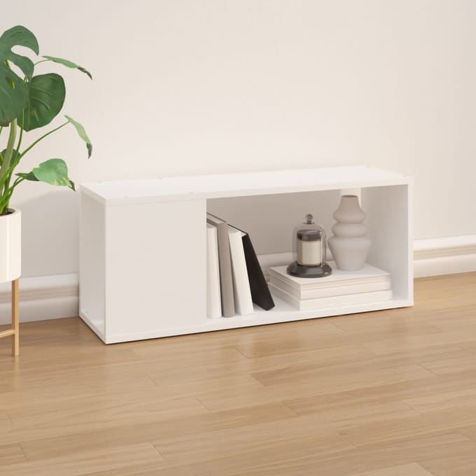 vidaXL - Tv-meubel - 80x24x32 - cm - bewerkt - hout - wit