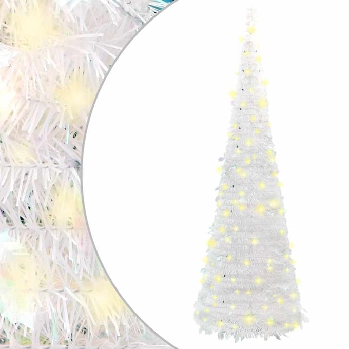 vidaXL Kunstkerstboom pop-up 50 LED's 120 cm wit
