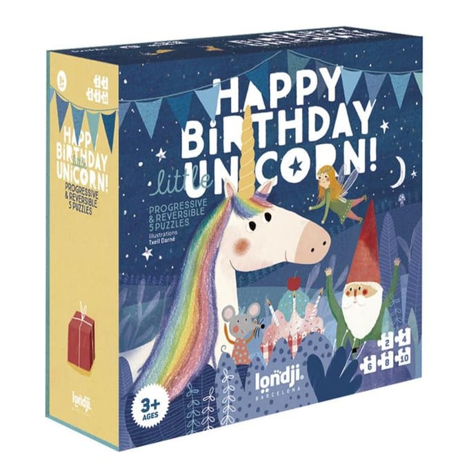 LONDJI puzzel happy birthday 3 jr+ / 2-4-6-8-10 stks