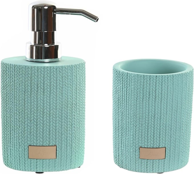 Items badkamer accessoires set drinkbeker/zeeppompje 300ml - mintgroen