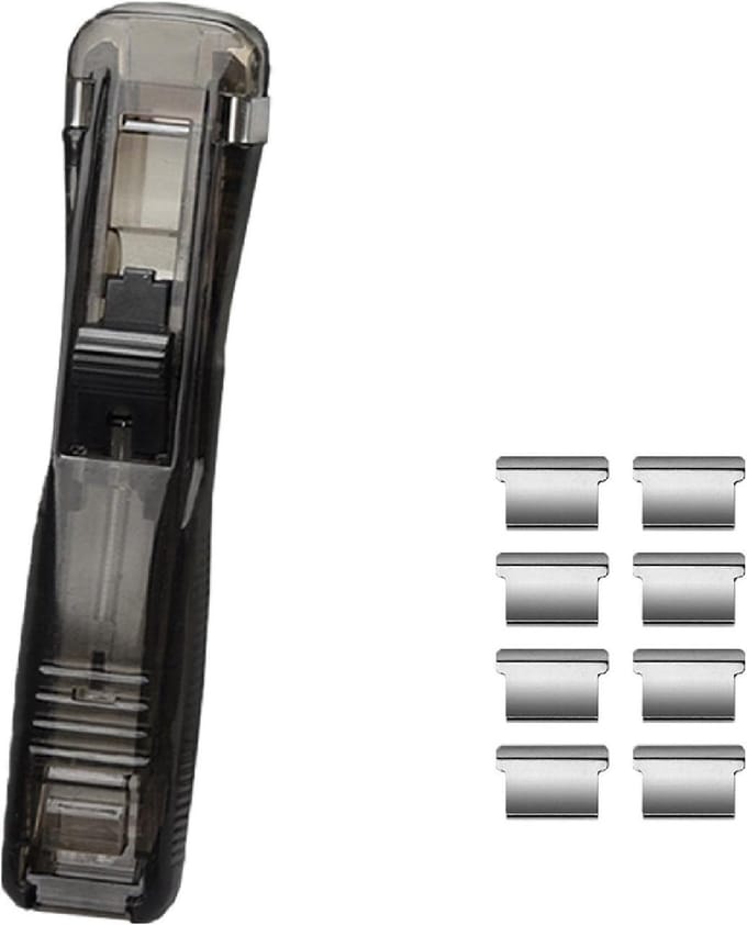 Duurzame Paper Stapler met 8 Herbruikbare Clips, Ideaal voor Kantoor, Thuis en Schoolgebruik