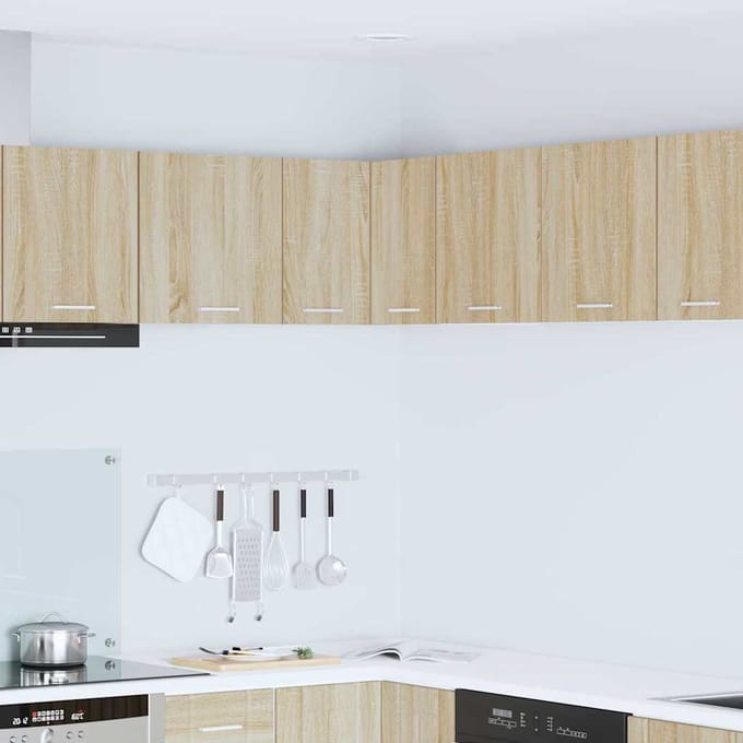 vidaXL - Hangkast - Sonoma - eiken - en - wit - 57 - x - 57 - x - 40 - cm - Bewerkt - hout