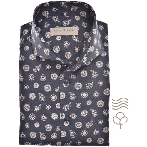 John Miller Overhemd Vintage Vibes Donker Blauw / male