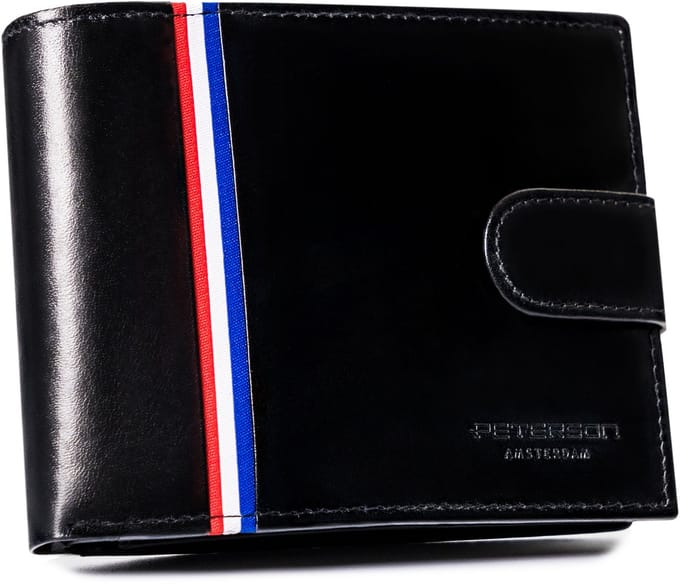 PTN 22305L-VT-A-2398 Zwarte leren portemonnee