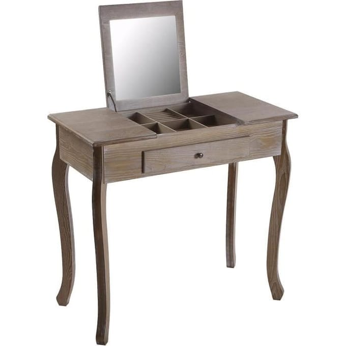 Kaptafel - VERSA - Agy - 73,5 x 40 x 80 cm - MDF - Spiegel Inbegrepen bruin