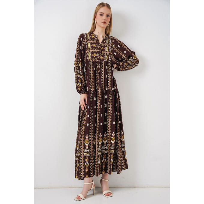 Gepubliceerd V-hals Maxi Jurk
