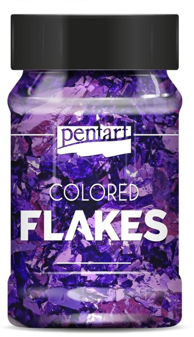 Pentart Gekleurde Folievlokken Donker Paars 100ml decoratie knutsel.