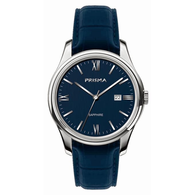 Prisma Horloge P.2017 Heren Alfa Silver blue Edelstaal saffier