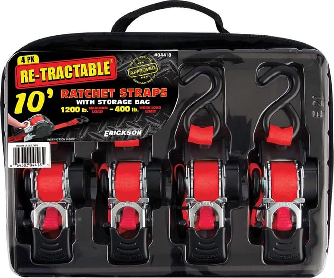 Rolhoes Spanband Set met Ratel en Handige Opbergzak - 4 Stuks