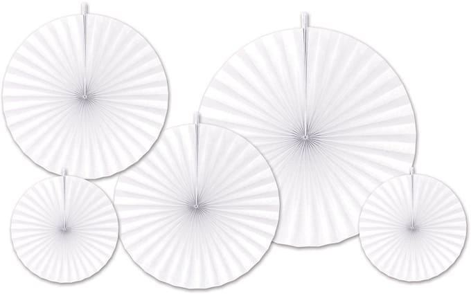 360 DEGREES - 5 witte papieren rozetten