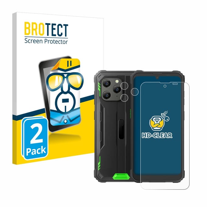 BROTECT - Screenprotector voor Blackview BV5300 Plus (Voor+Camera) - Folie Beschermfolie transparant 2 Stuks