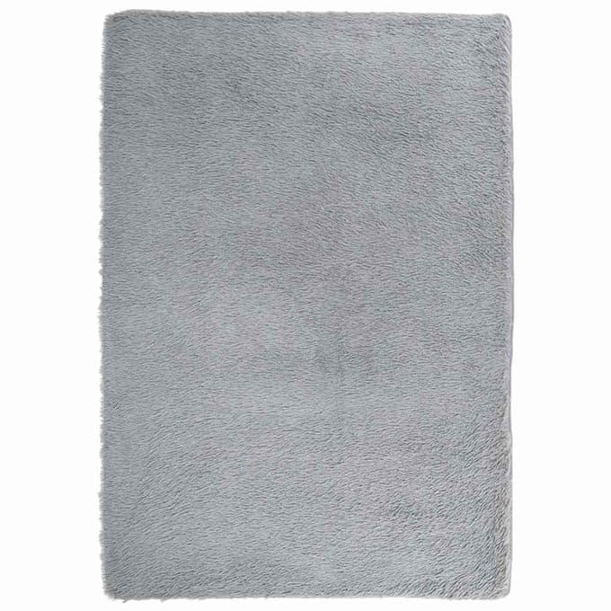 vidaXL - Hoogpolig - vloerkleed - NAVARRA - 160x230 - cm - polyester - lichtgrijs