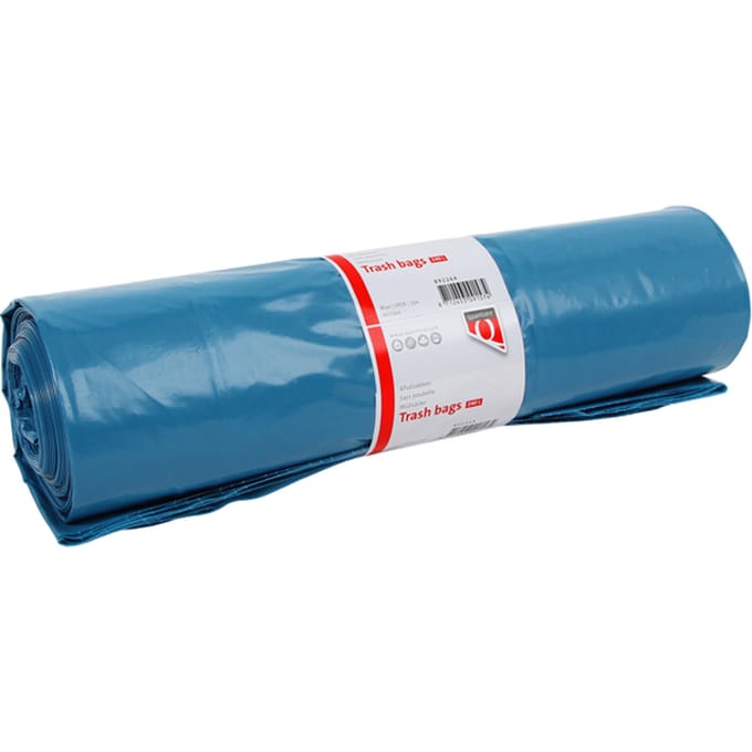 Afvalzak Quantore LDPE T70 240L blauw extra stevig 65/25x140cm 10 stuks