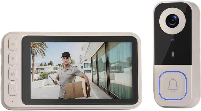 Deurbel Camera - Video Intercom - Veilig Thuis - Geen Abonnement - 17 cm - Wit