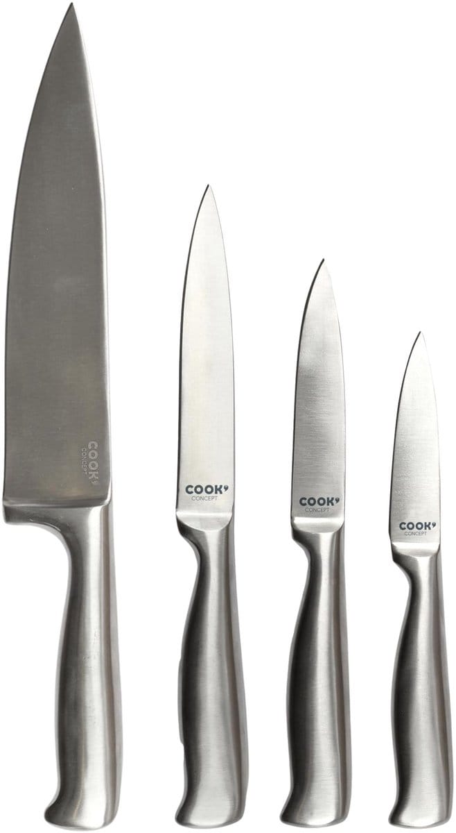 Cook Concept Messenset - RVS - 4-delig - Inox - Koksmes / Schilmes / Keukenmessen