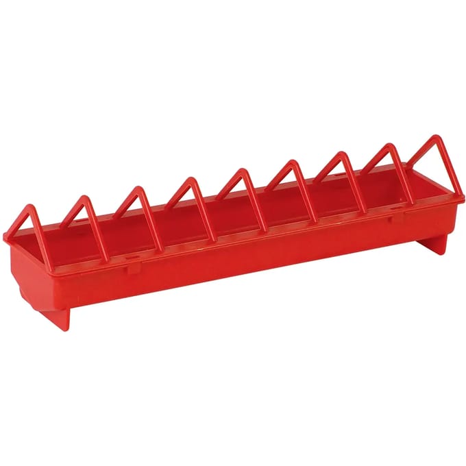 Duvoplus - Voersilo - Kip - Kippenvoerbak Plastiek Draadgril S - 51x12x12,5cm Rood - 1st
