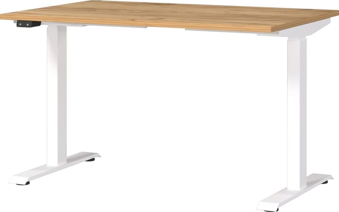 Elektrisch zit-sta Bureau Galileo Eiken - Wit - 120x80cm - Hoogte 120 cm - In hoogte verstelbaar