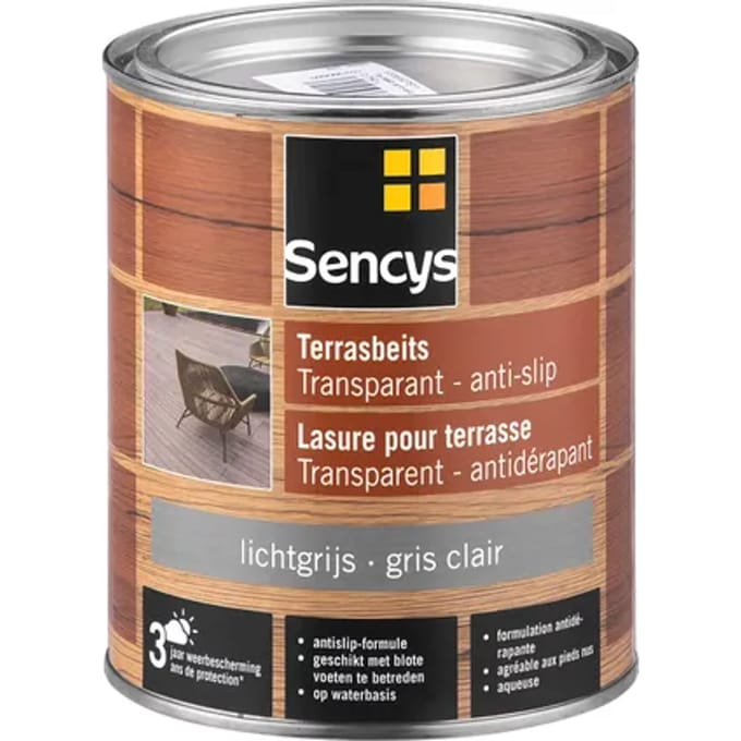 Sencys Terrasbeits Anti-slip Lichtgrijs 750ml