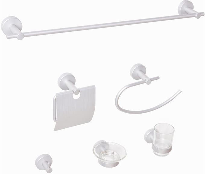 ZARUMA - 6-delige badkamer hardware set - Zilver - Aluminium